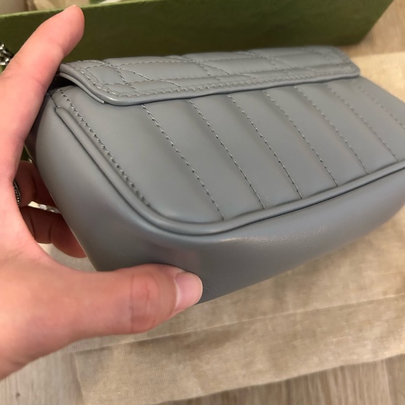 Gucci Quilted Gray Mini Bag with Silver Accents - Picture 4 of 9